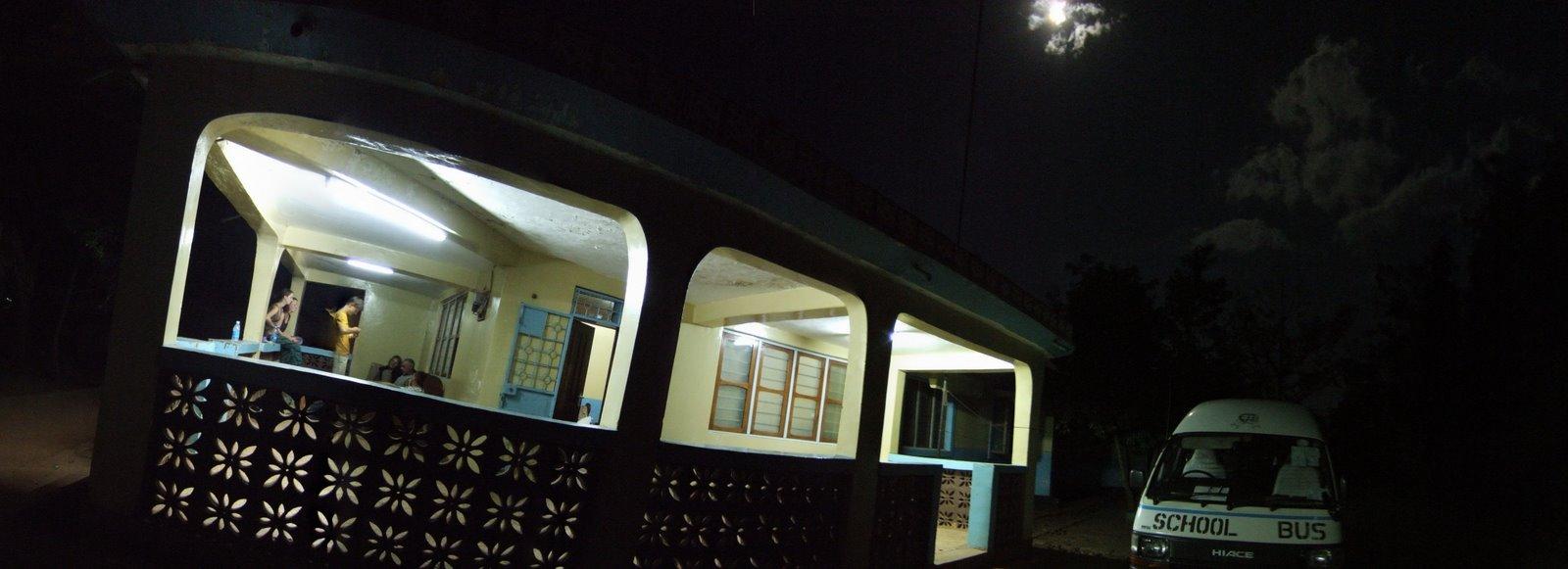 Our house at night