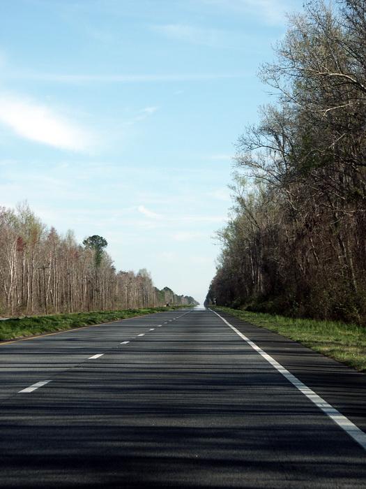 One straight road